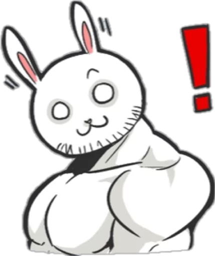Стікер Telegram «Rabbo the Muscle Rabbit» 😃