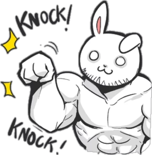 Rabbo the Muscle Rabbit stiker 👊