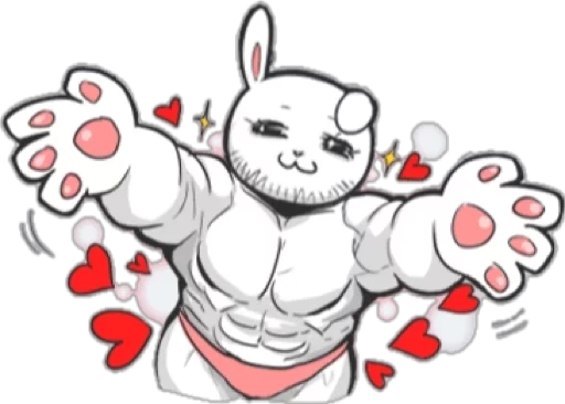 Rabbo the Muscle Rabbit emoji 😍