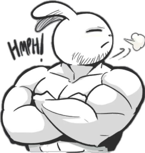 Стікер Rabbo the Muscle Rabbit 😒