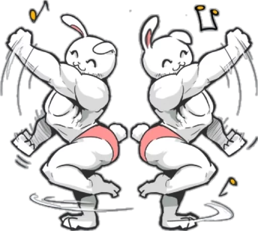 Telegram stiker «Rabbo the Muscle Rabbit» 👯