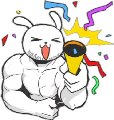 Rabbo the Muscle Rabbit emoji 🎉