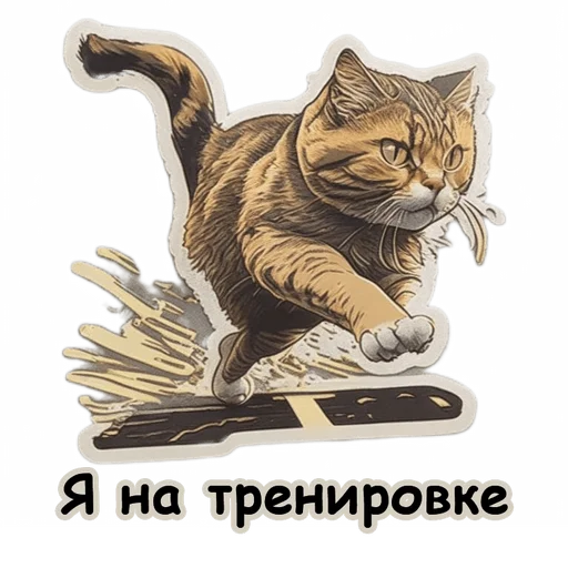 Стікер Telegram «Рабочие коты» 🏃