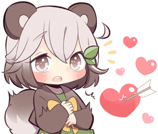 Telegram stickers Lovely Raccoon Girl by SR