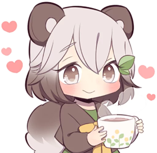 Lovely Raccoon Girl by SR emoji ☕️