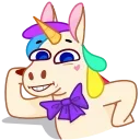 Rainbow Unicorn stiker 🙁