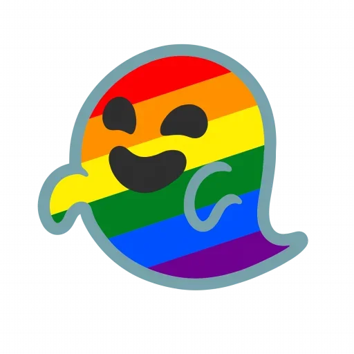 Стікери телеграм Rainbow ghost