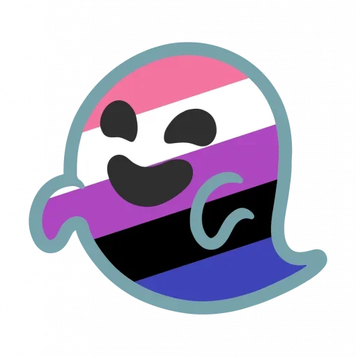 Telegram Sticker «Rainbow ghost» 😙