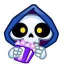 Эмодзи Reaper Skull Emoji 🍿
