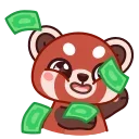 Эмодзи Red Panda Emoji  🤑