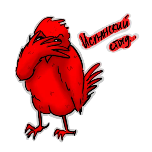 Telegram Sticker «Red crow» 🤦‍♂️