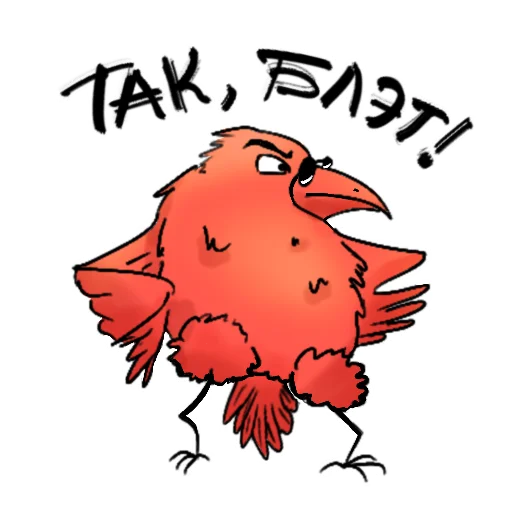 Telegram Sticker «Red crow» 😠
