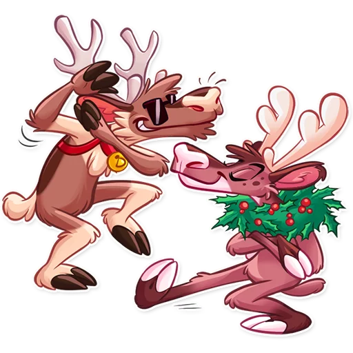 Telegram stiker «Reindeer Party» 🕺