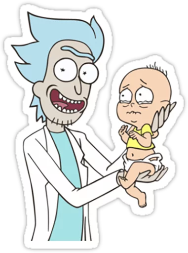 Telegram stiker «Rick and Morty» 👶