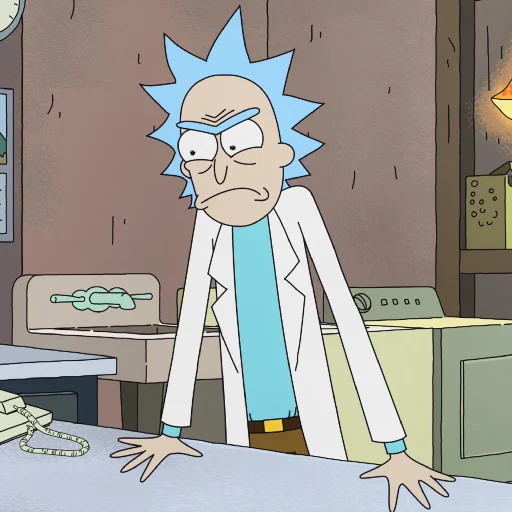 Стикер Telegram «Rick and Morty» 😤