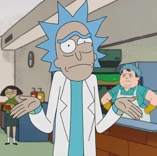 Стикер Telegram «Rick and Morty» 🤷‍♂️