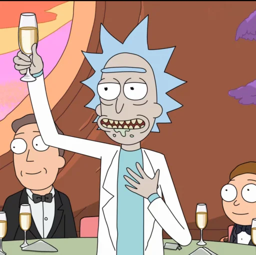 Telegram Sticker «Rick and Morty» 🥂