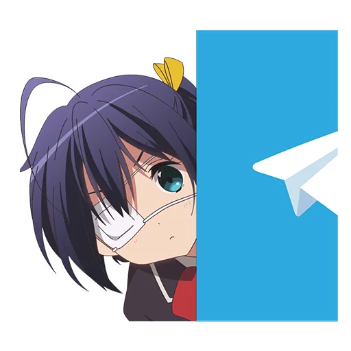 Telegram Sticker «Chuunibyou Demo Koi ga Shitai!» 😐