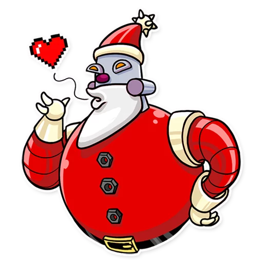 Telegram Sticker «Robo Santa» 😘