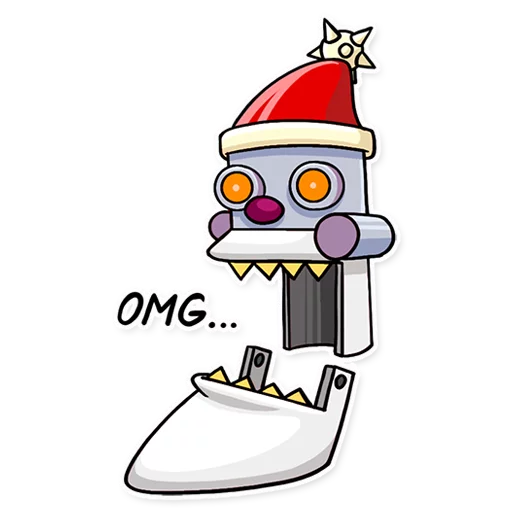 Telegram Sticker «Robo Santa» 😨