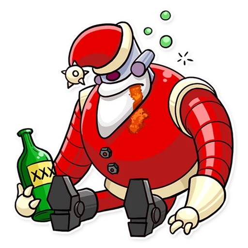 Telegram Sticker «Robo Santa» 🍾