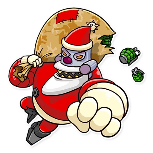 Telegram Sticker «Robo Santa» 👊