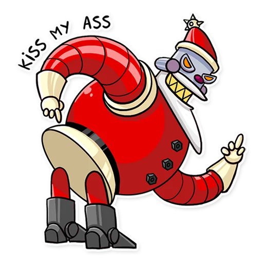 Telegram Sticker «Robo Santa» 🖕