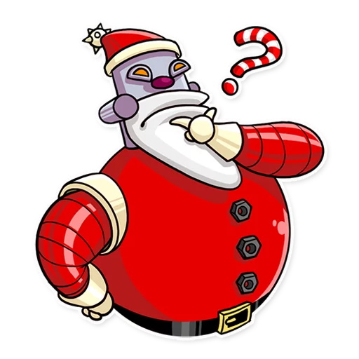 Telegram Sticker «Robo Santa» 🤔