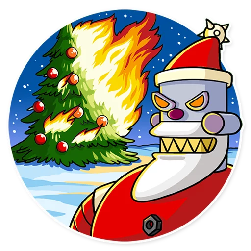 Telegram Sticker «Robo Santa» 😈
