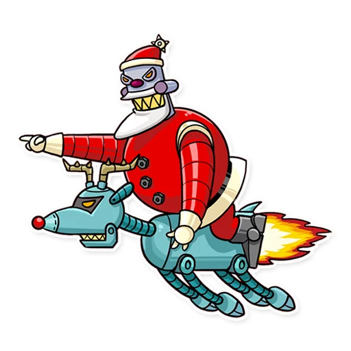 Telegram Sticker «Robo Santa» 🚀
