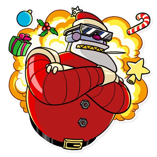 Telegram Sticker «Robo Santa» 😎