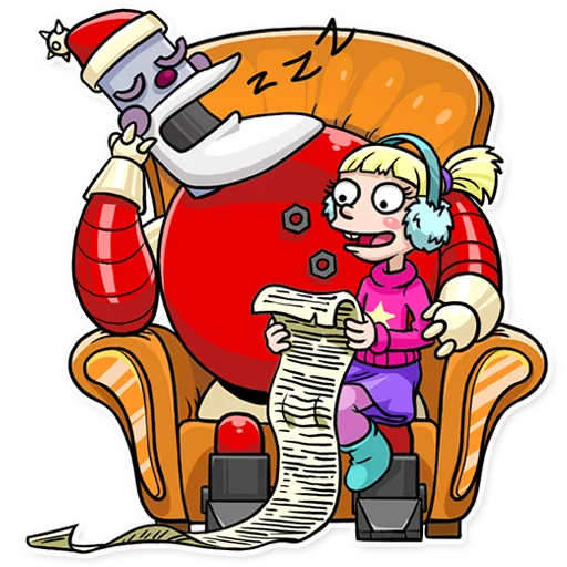 Telegram Sticker «Robo Santa» 😴