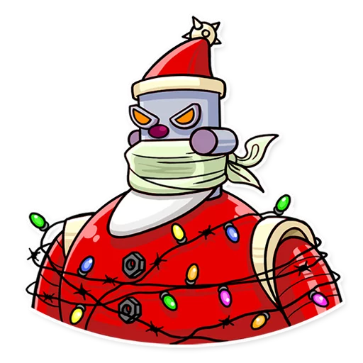 Telegram Sticker «Robo Santa» 🤐