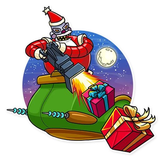 Telegram Sticker «Robo Santa» 🎁