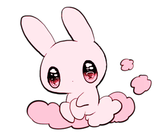 rabbits and girls pink sticker 😶