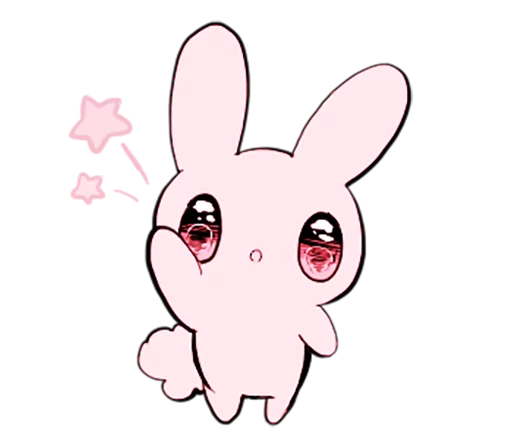 Емодзі rabbits and girls pink ✋