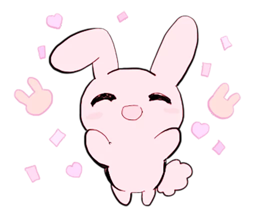 rabbits and girls pink emoji 😄
