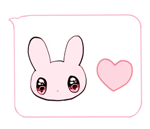 Эмодзи rabbits and girls pink ❤