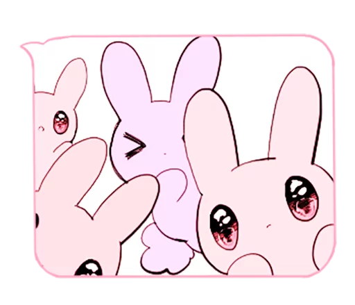 rabbits and girls pink emoji 👀