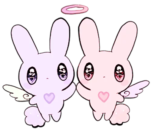 rabbits and girls pink emoji 😇
