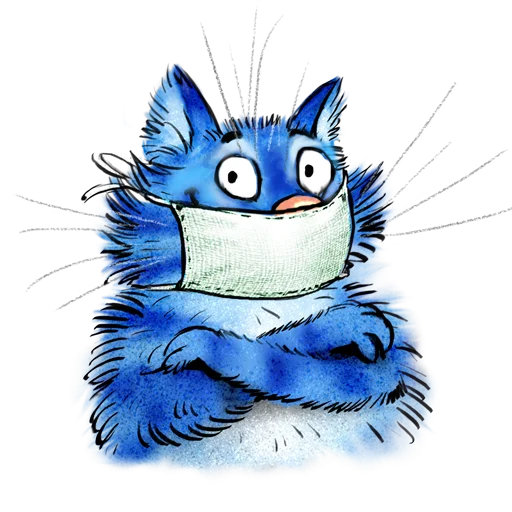 Telegram stiker «Rinas Blue Cats» 😷