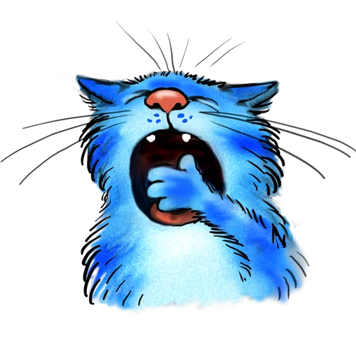 Стікер Telegram «Rinas Blue Cats» 😮