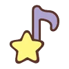 Telegram emoji «little twin stars ♡ by sanrio (line)» 🎵