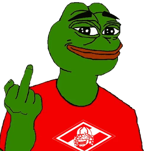 Telegram Sticker «Red-White Pepe» 🖕