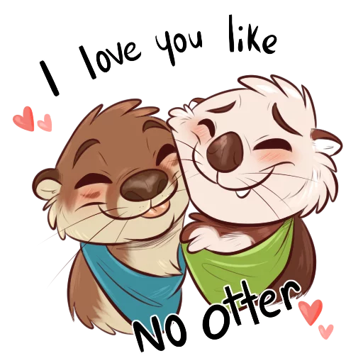 Telegram stickers Otters: Sake and Tako!