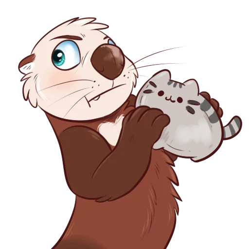 Telegram stiker «Otters: Sake and Tako!» ?