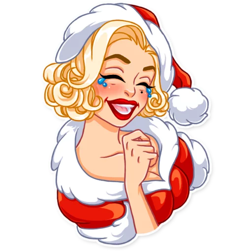 Telegram stickers Santa Girl
