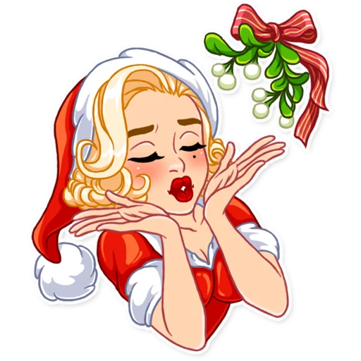 Telegram Sticker «Santa Girl» 😘