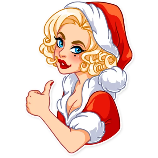 Telegram Sticker «Santa Girl» 👍