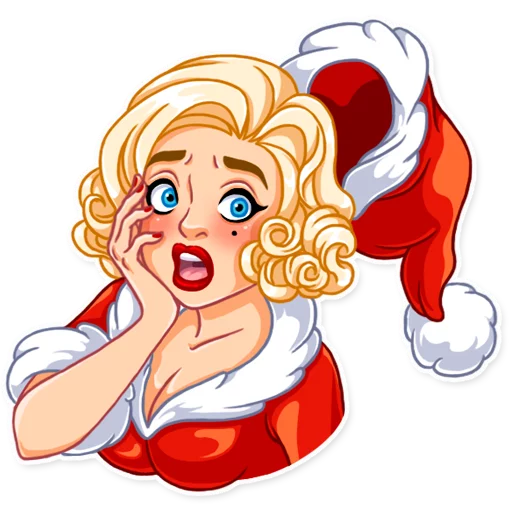 Стікер Telegram «Santa Girl» 😨